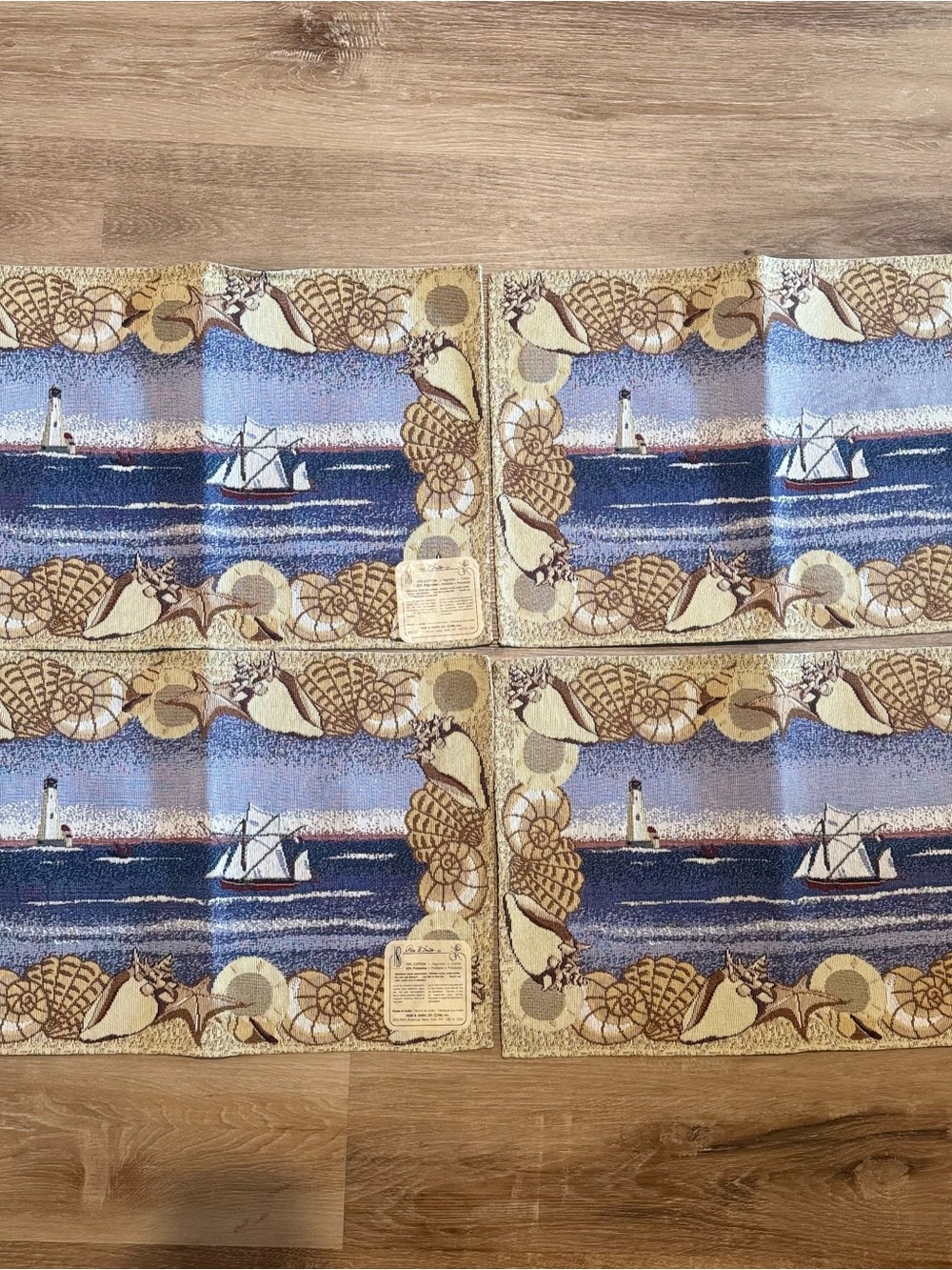 Park B. Smith Seashell Coves Nautical Placemat Set of 4 Cotton/Poly Washable